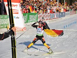 10.03.2012, Ruhpolding, Germany (GER): Andrea Henkel (GER), Fischer, Rottefella, Swix, adidas, Toko - IBU world championships biathlon, relay women, Ruhpolding (GER). www.nordicfocus.com. © Felgenhauer/NordicFocus. Every downloaded picture is fee-liable.