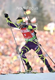 03.03.2012, Ruhpolding, Germany (GER): Simon Fourcade (FRA), Fischer, Rottefella, Rossignol, Swix, Odlo - IBU world championships biathlon, sprint men, Ruhpolding (GER). www.nordicfocus.com. © Felgenhauer/NordicFocus. Every downloaded picture is fee-liable.