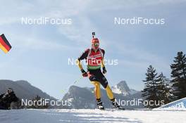 03.03.2012, Ruhpolding, Germany (GER): Arnd Peiffer (GER), Fischer, Salomon, OneWay, adidas - IBU world championships biathlon, sprint men, Ruhpolding (GER). www.nordicfocus.com. © Manzoni/NordicFocus. Every downloaded picture is fee-liable.