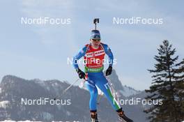 03.03.2012, Ruhpolding, Germany (GER): Lukas Hofer (ITA), Rossignol, Rottefella, Swix , ODLO - IBU world championships biathlon, sprint men, Ruhpolding (GER). www.nordicfocus.com. © Manzoni/NordicFocus. Every downloaded picture is fee-liable.