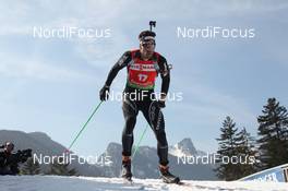 03.03.2012, Ruhpolding, Germany (GER): Simon Hallenbarter (SUI), Rossignol, Rottefella, KV+, ODLO, Alpina - IBU world championships biathlon, sprint men, Ruhpolding (GER). www.nordicfocus.com. © Manzoni/NordicFocus. Every downloaded picture is fee-liable.