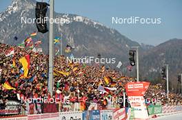 03.03.2012, Ruhpolding, Germany (GER): spectators - IBU world championships biathlon, sprint women, Ruhpolding (GER). www.nordicfocus.com. © Felgenhauer/NordicFocus. Every downloaded picture is fee-liable.