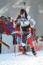 03.03.2012, Ruhpolding, Germany (GER): Zina Kocher (CAN), Atomic, Leki, Odlo - IBU world championships biathlon, sprint women, Ruhpolding (GER). www.nordicfocus.com. © Manzoni/NordicFocus. Every downloaded picture is fee-liable.
