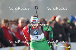 03.03.2012, Ruhpolding, Germany (GER): Nastassia Dubarezava (BLR), Fischer, Rottefella, OneWay - IBU world championships biathlon, sprint women, Ruhpolding (GER). www.nordicfocus.com. © Manzoni/NordicFocus. Every downloaded picture is fee-liable.