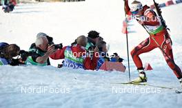03.03.2012, Ruhpolding, Germany (GER): photographers at work - IBU world championships biathlon, sprint women, Ruhpolding (GER). www.nordicfocus.com. © Felgenhauer/NordicFocus. Every downloaded picture is fee-liable.