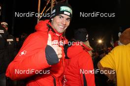 29.02.2012, Ruhpolding, Germany (GER): Mario Dolder (SUI), Rossignol, Rottefella, Leki, ODLO - IBU world championships biathlon, Opening Ceremony, Ruhpolding (GER). www.nordicfocus.com. © Manzoni/NordicFocus. Every downloaded picture is fee-liable.