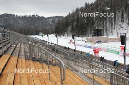 28.02.2012, Ruhpolding, Germany (GER): Event Feature: The grand stand is still empty - IBU world championships biathlon, training, Ruhpolding (GER). www.nordicfocus.com. © Manzoni/NordicFocus. Every downloaded picture is fee-liable.