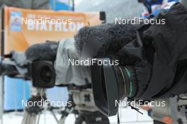 28.02.2012, Ruhpolding, Germany (GER): Event Feature: TV-Cams ready for work - IBU world championships biathlon, training, Ruhpolding (GER). www.nordicfocus.com. © Manzoni/NordicFocus. Every downloaded picture is fee-liable.