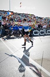 26.08.2012, Puettlingen, Germany (GER): Martin Fourcade (FRA) celebrates his victory - 8th ODLO City Biathlon, Puettlingen (GER). www.nordicfocus.com. © Felgenhauer/NordicFocus. Every downloaded picture is fee-liable.