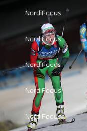 25.11.2012, Oestersund, Sweden (SWE): Darya Domracheva (BLR), Fischer, Rottefella, Leki - IBU world cup biathlon, relay mixed, Oestersund (SWE). www.nordicfocus.com. © Manzoni/NordicFocus. Every downloaded picture is fee-liable.
