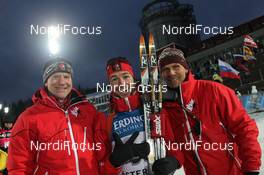 01.12.2012, Oestersund, Sweden (SWE): Matthias Ahrens (GER), coach team Canada, Jean Philippe Leguellec (CAN), Rossignol, Rottefella, Swix, Jean Paquet (CAN), head coach men Canada - IBU world cup biathlon, sprint men, Oestersund (SWE). www.nordicfocus.com. © Manzoni/NordicFocus. Every downloaded picture is fee-liable.
