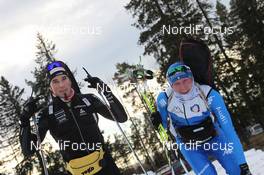 23.11.2012, Oestersund, Sweden (SWE): Benjamin Weger (SUI), Atomic, Alpina, Swix, Casco, Toko, ODLO, Lukas Hofer (ITA), Rossignol, Rottefella, OneWay - IBU world cup biathlon, training, Oestersund (SWE). www.nordicfocus.com. © Manzoni/NordicFocus. Every downloaded picture is fee-liable.