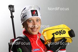 26.11.2012, Oestersund, Sweden (SWE): Zina Kocher (CAN), Atomic, Leki, Odlo - IBU world cup biathlon, supplier photoshooting, Oestersund (SWE). www.nordicfocus.com. © Manzoni/NordicFocus. Every downloaded picture is fee-liable.
