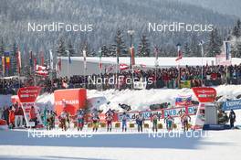 09.12.2012, Hochfilzen, Austria (AUT): Start of the mens relay - IBU world cup biathlon, relay men, Hochfilzen (AUT). www.nordicfocus.com. © Manzoni/NordicFocus. Every downloaded picture is fee-liable.