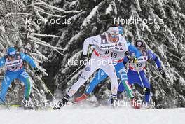 04.01.2012, Cortina-Toblach, Italy (ITA): group, in front Marcus Hellner (SWE), Fischer, Salomon, Exel, Craft  - FIS world cup cross-country, tour de ski, individual sprint, Cortina-Toblach (ITA). www.nordicfocus.com. © Hemmersbach/NordicFocus. Every downloaded picture is fee-liable.