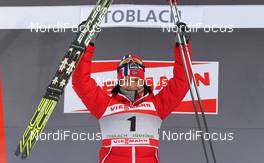 04.01.2012, Cortina-Toblach, Italy (ITA): todays winner Marit Bjoergen (NOR), Fischer, Rottefella, Swix  - FIS world cup cross-country, tour de ski, individual sprint, Cortina-Toblach (ITA). www.nordicfocus.com. © Hemmersbach/NordicFocus. Every downloaded picture is fee-liable.
