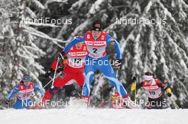 04.01.2012, Cortina-Toblach, Italy (ITA): in front Krista Lahteenmaki (FIN), Madshus, Craft, Rottefella  - FIS world cup cross-country, tour de ski, individual sprint, Cortina-Toblach (ITA). www.nordicfocus.com. © Hemmersbach/NordicFocus. Every downloaded picture is fee-liable.