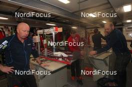 05.01.2012, Cortina-Toblach, Italy (ITA): team travel: cleaning session in the Wax Truck of Team Norway - FIS world cup cross-country, tour de ski, pursuit women, Cortina-Toblach (ITA). www.nordicfocus.com. © Hemmersbach/NordicFocus. Every downloaded picture is fee-liable.