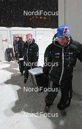 05.01.2012, Cortina-Toblach, Italy (ITA): team travel: the Czech Team clear up their wax cabin - FIS world cup cross-country, tour de ski, pursuit women, Cortina-Toblach (ITA). www.nordicfocus.com. © Hemmersbach/NordicFocus. Every downloaded picture is fee-liable.