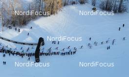 07.01.2012, Val di Fiemme, Italy (ITA): helicopter view with the Craft arc - FIS world cup cross-country, tour de ski, mass men, Val di Fiemme (ITA). www.nordicfocus.com. © Hemmersbach/NordicFocus. Every downloaded picture is fee-liable.