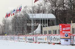 01.02.2012, Moscow, Russia (RUS): view of the finish area - FIS world cup cross-country, training, Moscow (RUS). www.nordicfocus.com. © Hemmersbach/NordicFocus. Every downloaded picture is fee-liable.