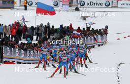 05.02.2012, Rybinsk, Russia (RUS): group, in front Evgeniy Belov (RUS), Fischer, Alpina, Swix, Adidas  - FIS world cup cross-country, skiathlon men, Rybinsk (RUS). www.nordicfocus.com. © Hemmersbach/NordicFocus. Every downloaded picture is fee-liable.