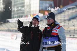 03.02.2012, Rybinsk, Russia (RUS): FIS-Marketing planning the advertising around the track - FIS world cup cross-country, training, Rybinsk (RUS). www.nordicfocus.com. © Hemmersbach/NordicFocus. Every downloaded picture is fee-liable.