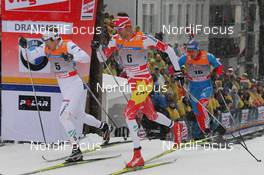 07.03.2012, Drammen, Norway (NOR): l-r: Emil Joensson (SWE), Fischer, Salomon, Craft, Swix, Len Valjas (CAN), Fischer, Rottefella, Alpina, Swix, One Way, Anton Gafarov (RUS), Fischer, Salomon, Adidas, Swix  - FIS world cup cross-country, individual sprint, Drammen (NOR). www.nordicfocus.com. © Hemmersbach/NordicFocus. Every downloaded picture is fee-liable.