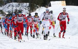 10.03.2012, Oslo, Norway (NOR): (l-r) Petter Eliassen (NOR), Fischer, Swix, Alpina, Rottefella, Anders Soedergren (SWE), Fischer, One Way, Salomon, Craft and Kristian Tettli Rennemo (NOR), Fischer, One Way, Alpina, Rottefella, Swix  - FIS world cup cross-country, mass men, Oslo (NOR). www.nordicfocus.com. Â© Laiho/NordicFocus. Every downloaded picture is fee-liable.