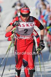 11.03.2012, Oslo, Norway (NOR): Justyna Kowalczyk (POL), Fischer, Rottefella, Swix  - FIS world cup cross-country, mass women, Oslo (NOR). www.nordicfocus.com. © Hemmersbach/NordicFocus. Every downloaded picture is fee-liable.