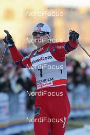 14.03.2012, Stockholm, Sweden (SWE): todays winner Eirik Brandsdal (NOR), Fischer, Rottefella, Alpina, Swix  - FIS world cup cross-country, individual sprint, Stockholm (SWE). www.nordicfocus.com. © Hemmersbach/NordicFocus. Every downloaded picture is fee-liable.