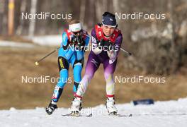 18.03.2012, Falun, Sweden (SWE): in front Masako Ishida (JPN), Salomon, Swix  - FIS world cup cross-country, 10km women handicap start, Falun (SWE). www.nordicfocus.com. © Hemmersbach/NordicFocus. Every downloaded picture is fee-liable.