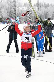 24.11.2012, Gaellivare, Sweden (SWE): Therese Johaug (NOR) celebrates - FIS world cup cross-country, 10km women, Gaellivare (SWE). www.nordicfocus.com. © Felgenhauer/NordicFocus. Every downloaded picture is fee-liable.