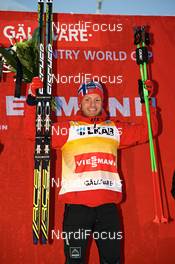 24.11.2012, Gaellivare, Sweden (SWE): Martin Johnsrud Sundby (NOR), celebrates at the finish - FIS world cup cross-country, 15km men, Gaellivare (SWE). www.nordicfocus.com. © Felgenhauer/NordicFocus. Every downloaded picture is fee-liable.