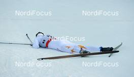 24.11.2012, Gaellivare, Sweden (SWE): Marcus Hellner (SWE), completely exhausted after the finish line - FIS world cup cross-country, 15km men, Gaellivare (SWE). www.nordicfocus.com. © Felgenhauer/NordicFocus. Every downloaded picture is fee-liable.