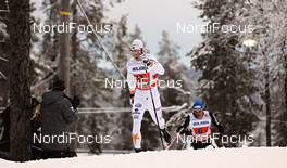 25.11.2012, Gaellivare, Sweden (SWE): l-r:  Lars Nelson (SWE), Curdin Perl (SUI) - FIS world cup cross-country, 4x7,5km men, Gaellivare (SWE). www.nordicfocus.com. © Felgenhauer/NordicFocus. Every downloaded picture is fee-liable.