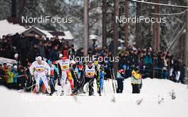 25.11.2012, Gaellivare, Sweden (SWE): l-r: Daniel Richardsson (SWE), Ivan Babikov (CAN), Remo Fischer (SUI) - FIS world cup cross-country, 4x7,5km men, Gaellivare (SWE). www.nordicfocus.com. © Felgenhauer/NordicFocus. Every downloaded picture is fee-liable.