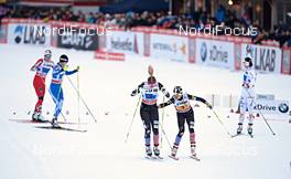 25.11.2012, Gaellivare, Sweden (SWE): l-r: Jessica Diggins (USA), Elizabeth Stephen (USA) at last handover - FIS world cup cross-country, 4x5km women, Gaellivare (SWE). www.nordicfocus.com. © Felgenhauer/NordicFocus. Every downloaded picture is fee-liable.