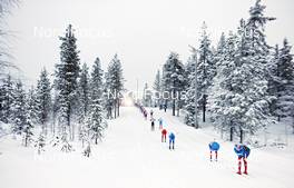 02.12.2012, Kuusamo, Finland (FIN): a big group of women arrives at the highest point of the track - FIS world cup cross-country, pursuit women, Kuusamo (FIN). www.nordicfocus.com. © Felgenhauer/NordicFocus. Every downloaded picture is fee-liable.