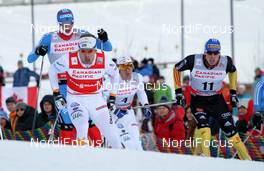 15.12.2012, Canmore, Canada (CAN):  (l-r) Emil Joensson (SWE), Fischer, Swix, Salomon, Craft and Tim Tscharnke (GER), Fischer, Swix, Alpina, Rottefella, Adidas - FIS world cup cross-country, individual sprint, Canmore (CAN). www.nordicfocus.com. © Roycroft/NordicFocus. Every downloaded picture is fee-liable.