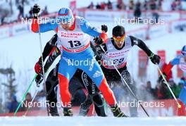 15.12.2012, Canmore, Canada (CAN):  Alexey Petukhov (RUS), Fischer, Swix, Rottefella, Adidas followed by Martin Jaeger (SUI), Rossignol, One Way, Rottefella, Odlo - FIS world cup cross-country, individual sprint, Canmore (CAN). www.nordicfocus.com. © Roycroft/NordicFocus. Every downloaded picture is fee-liable.