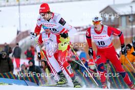 15.12.2012, Canmore, Canada (CAN):  Len Valjas (CAN), Fischer, Swix, Alpina, Rottefella followed by Anders Gloeersen (NOR), Fischer, Swix, Alpina, Rottefella - FIS world cup cross-country, individual sprint, Canmore (CAN). www.nordicfocus.com. © Roycroft/NordicFocus. Every downloaded picture is fee-liable.