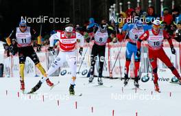 15.12.2012, Canmore, Canada (CAN): (l-r) Tim Tscharnke (GER), Fischer, Swix, Alpina, Rottefella, Adidas, Emil Joensson (SWE), Fischer, Swix, Salomon, Craft, Andrew Nevell (USA), Fischer, Swix, Salomon, Nikita Kriukov (RUS), Rossignol, Swix, Rottefella, Adidas and Anders Gloeersen (NOR), Fischer, Swix, Alpina, Rottefella  - FIS world cup cross-country, individual sprint, Canmore (CAN). www.nordicfocus.com. © Roycroft/NordicFocus. Every downloaded picture is fee-liable.