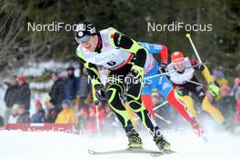 16.12.2012, Canmore, Canada (CAN): Maurice Manificat (FRA) Fischer, Rottefella, One Way, Uvex - FIS world cup cross-country, skiathlon men, Canmore (CAN). www.nordicfocus.com. © Roycroft/NordicFocus. Every downloaded picture is fee-liable.