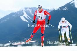 16.12.2012, Canmore, Canada (CAN): John Kristian Dahl (NOR), Madshus, Swix, Alpina, Rottefella in front of Martin Johansson (SWE) - FIS world cup cross-country, skiathlon men, Canmore (CAN). www.nordicfocus.com. © Roycroft/NordicFocus. Every downloaded picture is fee-liable.