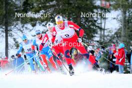 16.12.2012, Canmore, Canada (CAN): in front Chris Andre Jespersen (NOR), Rossignol, Start, Rottefella, Skigo - FIS world cup cross-country, skiathlon men, Canmore (CAN). www.nordicfocus.com. © Roycroft/NordicFocus. Every downloaded picture is fee-liable.