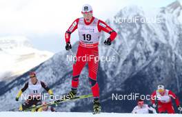16.12.2012, Canmore, Canada (CAN):  Petter Eliassen (NOR), Fischer, Swix, Alpina, Rottefella - FIS world cup cross-country, skiathlon men, Canmore (CAN). www.nordicfocus.com. © Roycroft/NordicFocus. Every downloaded picture is fee-liable.