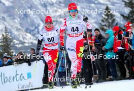 16.12.2012, Canmore, Canada (CAN):  Emily Nishikawa (CAN) followed by Frederique Vezina (CAN) - FIS world cup cross-country, skiathlon women, Canmore (CAN). www.nordicfocus.com. © Roycroft/NordicFocus. Every downloaded picture is fee-liable.