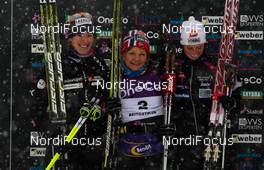 17.11.2012, Beitostoelen, Norway (NOR): (l-r) Aurore Jean (FRA), Fischer, One Way, Salomon, Maiken Caspersen Falla (NOR), Fischer, Swix, Alpina, Rottefella and Kari Vikhagen Gjeitnes (NOR)  - Beitosprinten Cross-Country, sprint, Beitostoelen (NOR). www.nordicfocus.com. © Laiho/NordicFocus. Every downloaded picture is fee-liable.