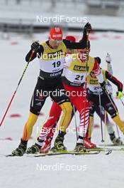10.03.2012, Oslo, Norway (NOR): in front Bjoern Kircheisen (GER), Fischer, Rottefella, Adidas, Leki, behind Bernhard Gruber (AUT), Fischer, Rottefella, Loeffler, Leki  - FIS world cup nordic combined, individual gundersen HS134/10km, Oslo (NOR). www.nordicfocus.com. © Hemmersbach/NordicFocus. Every downloaded picture is fee-liable.